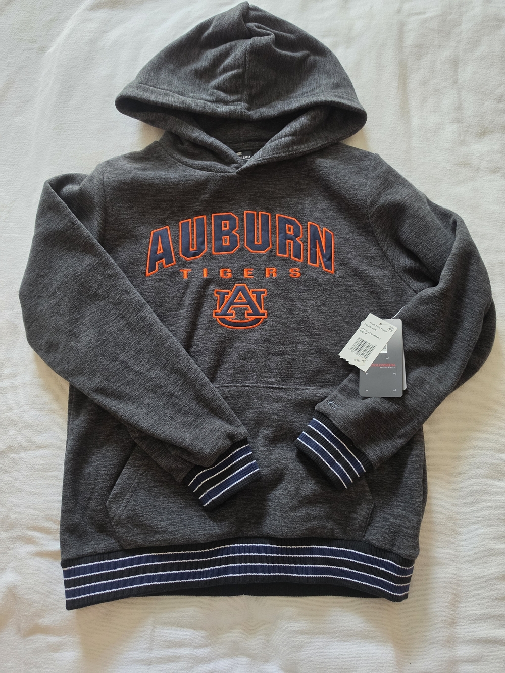 Colosseum Auburn Tigers Dark Gray Hoodie with Orange Logo